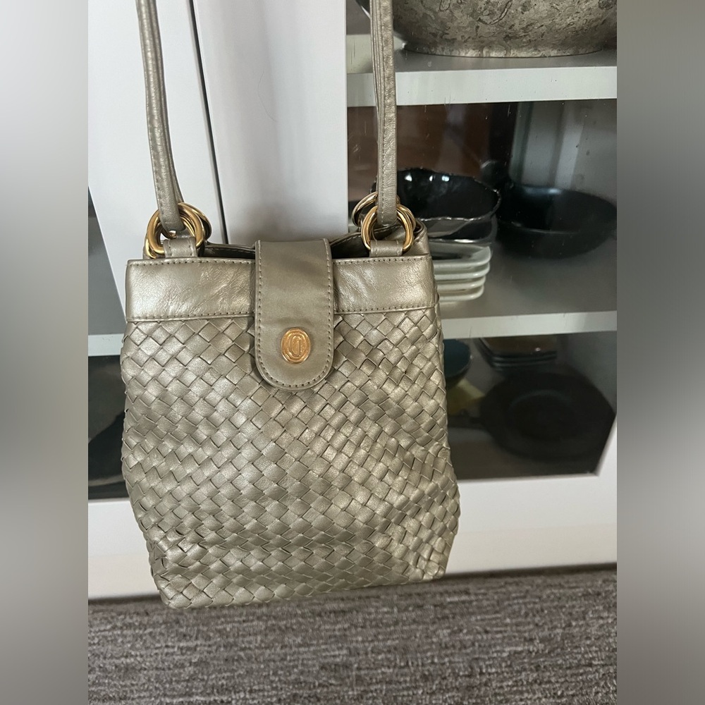 Vintage Ganson handbag. Woven leather and stunning, EUC.